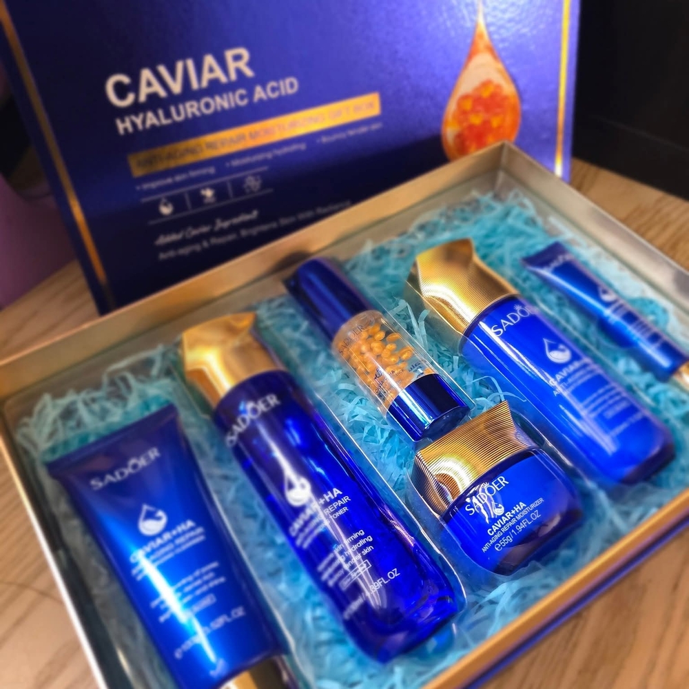 Caviar Hyaluronic Acid Skincare Set - Blue